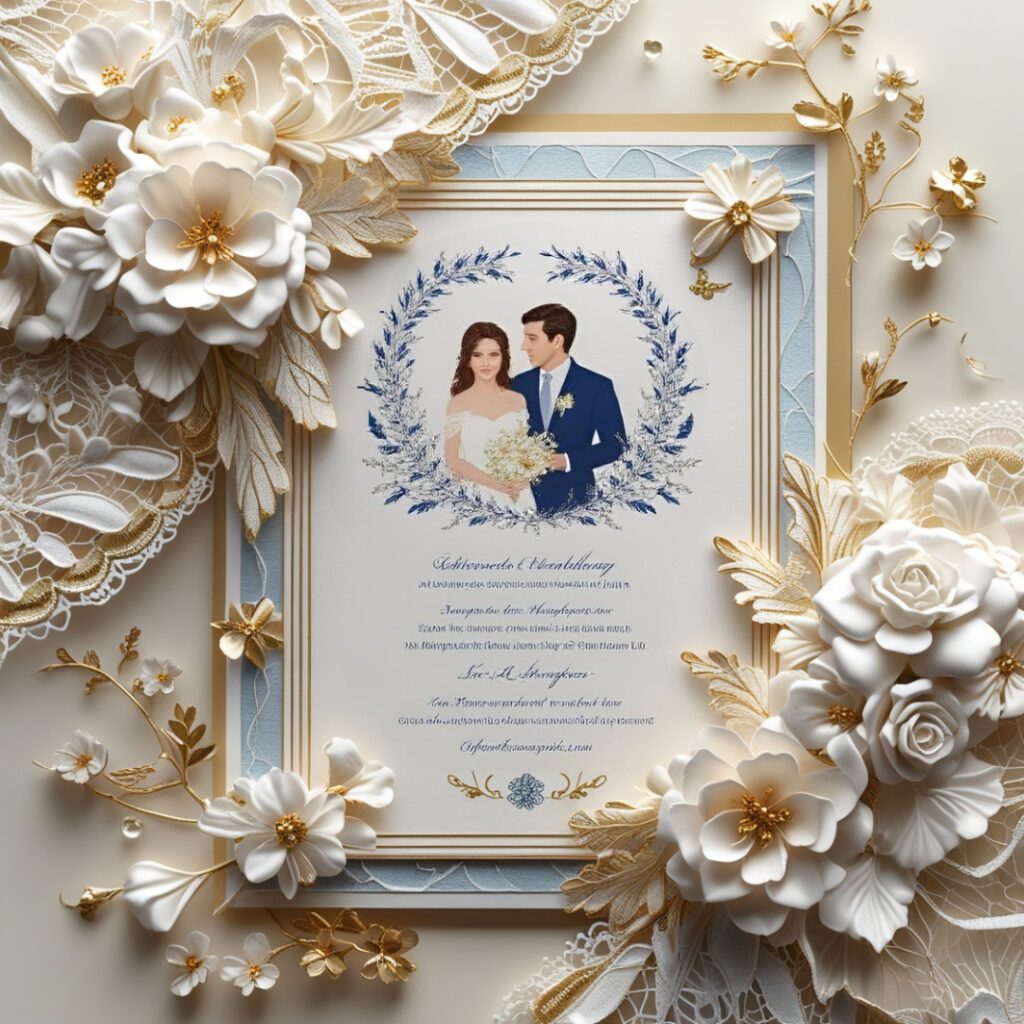 Convite de casamento chique